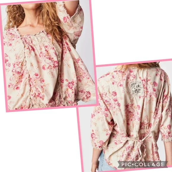 ❌SOLD❌Magnolia Pearl Floral Millie Jo Blouse TOP 1413 - Picture 10 of 10